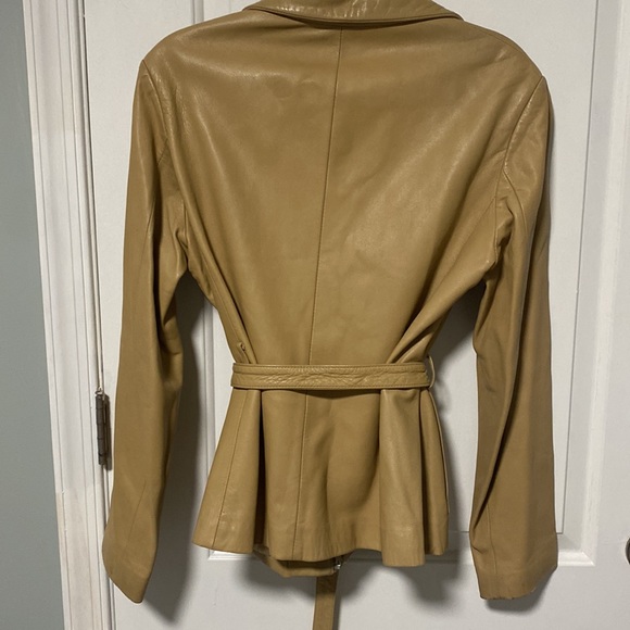 Tan leather jacket size L - Picture 5 of 6